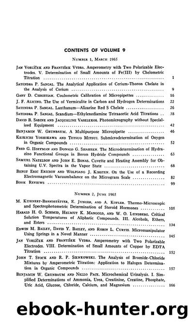 Contents of volume 9 by Unknown