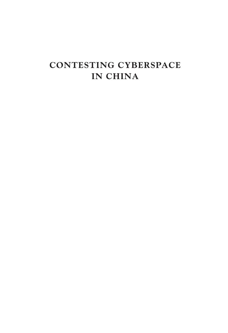 Contesting Cyberspace in China by Unknow