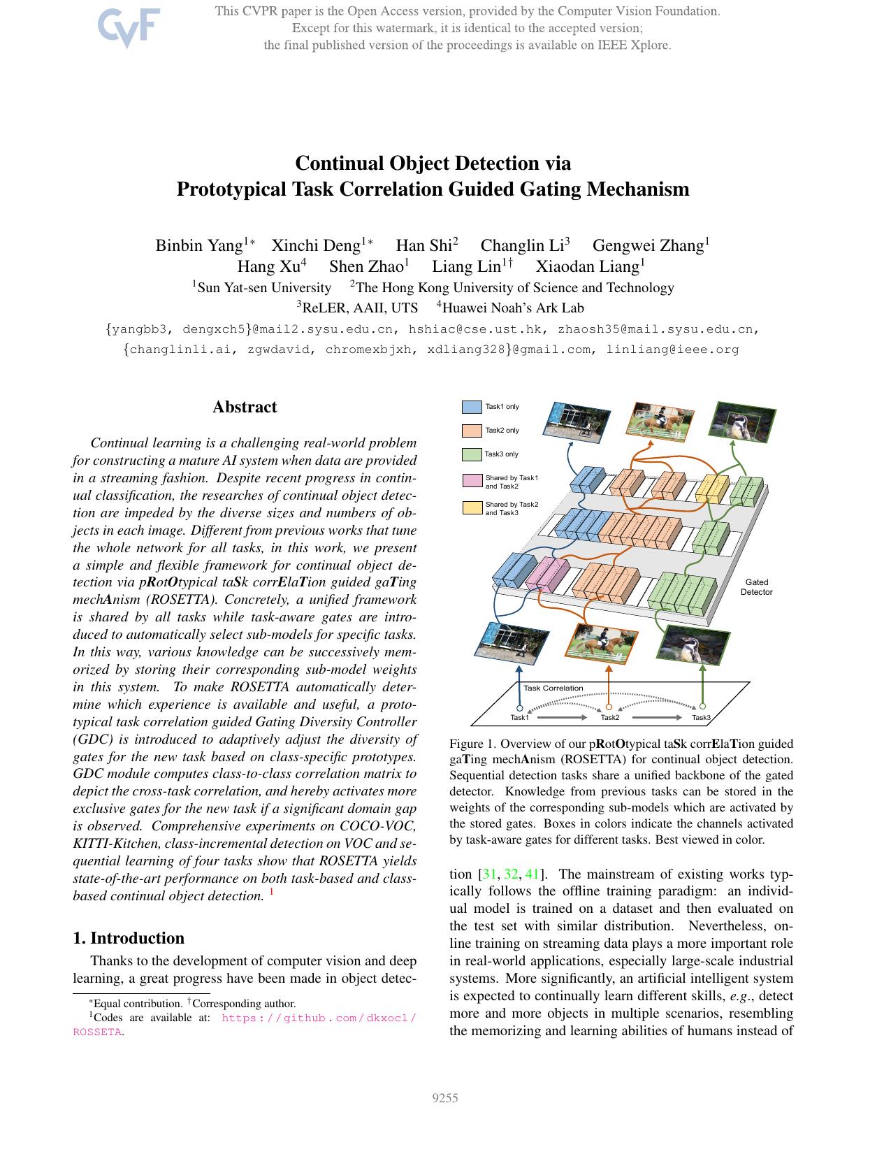 Continual Object Detection via Prototypical Task Correlation Guided Gating Mechanism by unknow