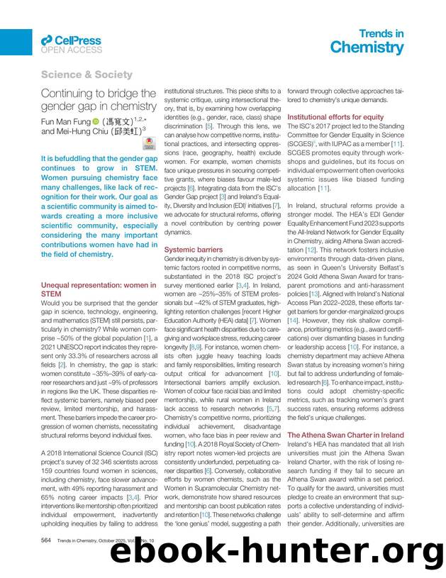 Continuing to bridge the gender gap in chemistry by Unknown