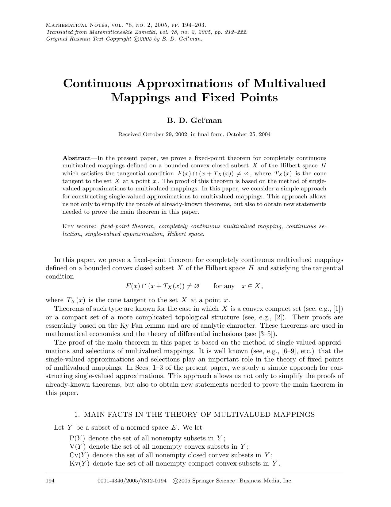 Continuous Approximations of Multivalued Mappings and Fixed Points by Unknown