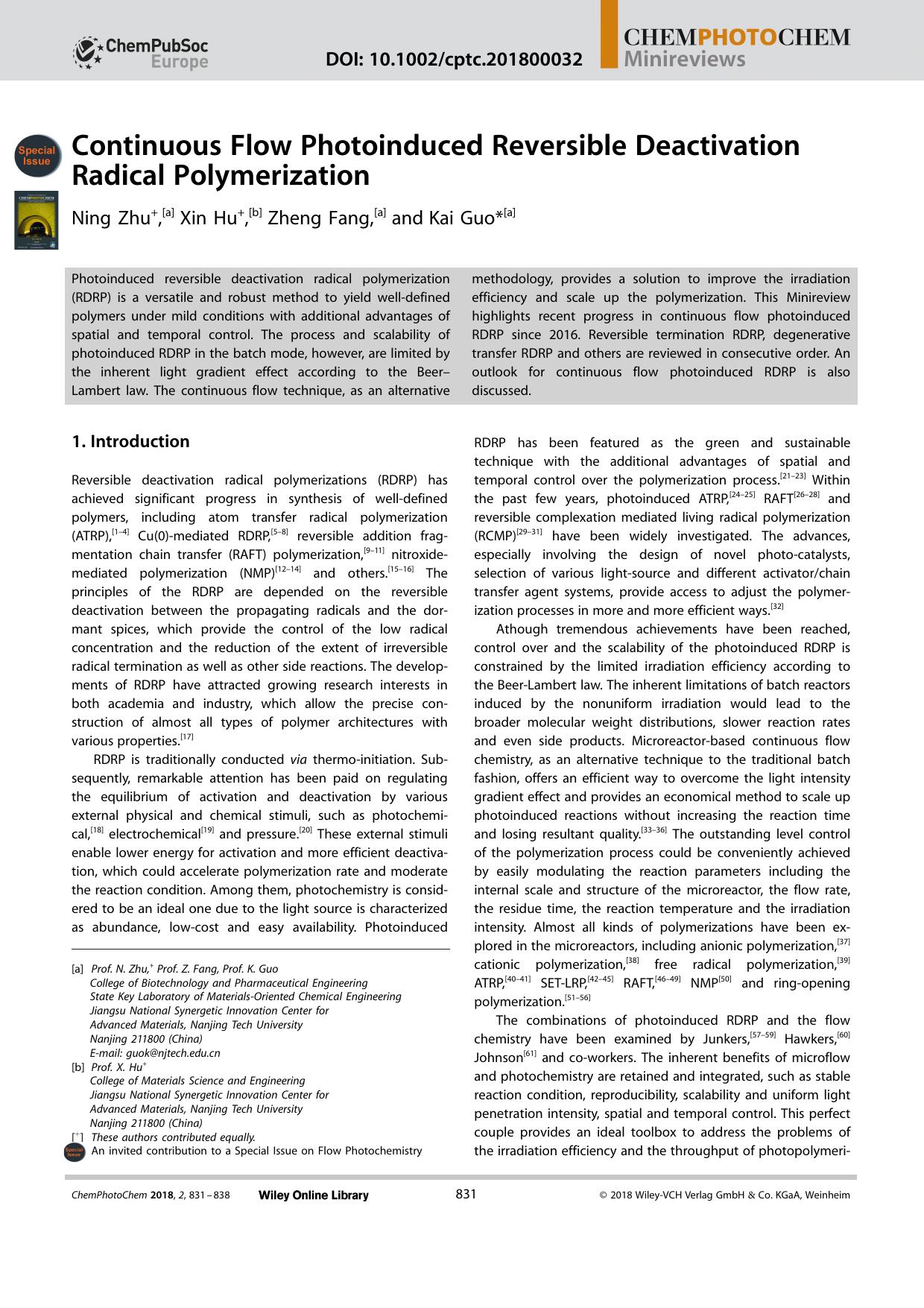 Continuous Flow Photoinduced Reversible Deactivation Radical Polymerization by Unknown