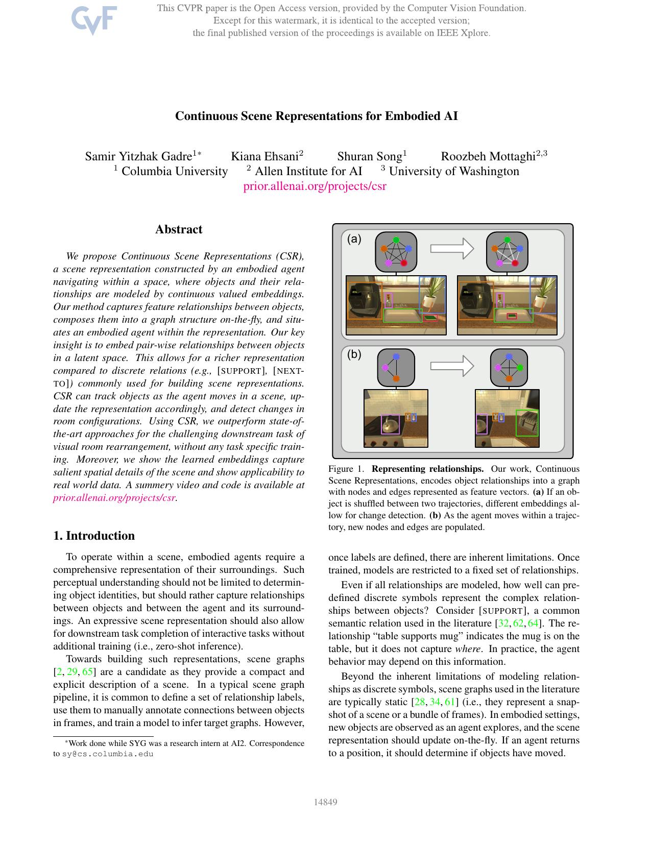 Continuous Scene Representations for Embodied AI by Samir Yitzhak Gadre & Kiana Ehsani & Shuran Song & Roozbeh Mottaghi