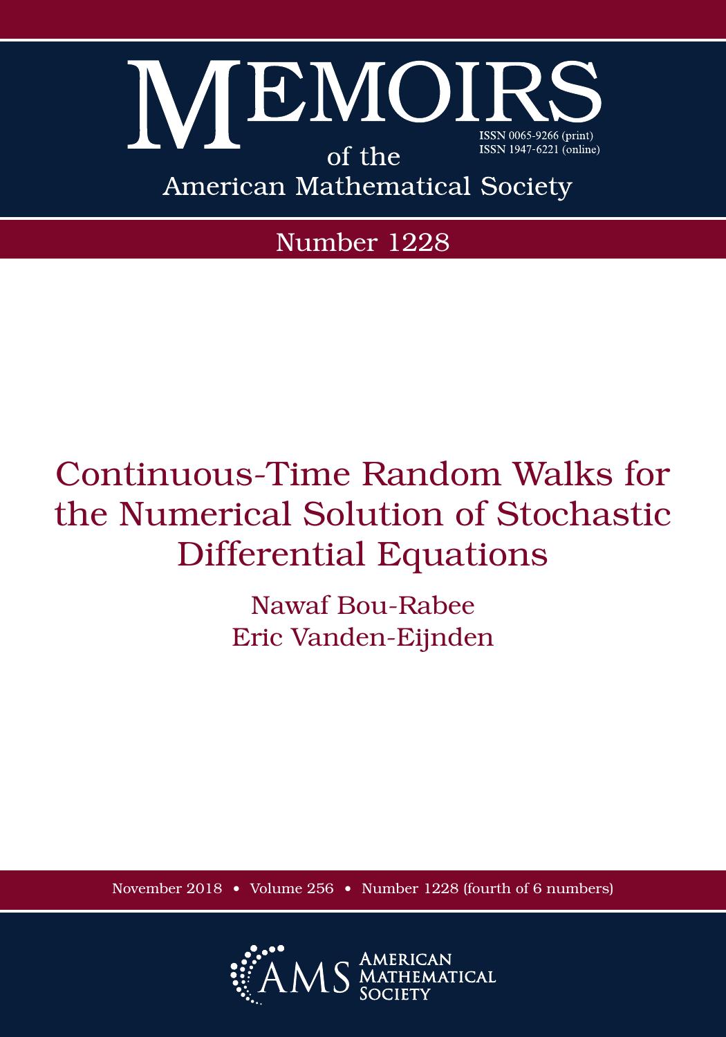 Continuous-Time Random Walks for the Numerical Solution of Stochastic Differential Equations by Nawaf Bou-Rabee; Eric Vanden-Eijnden