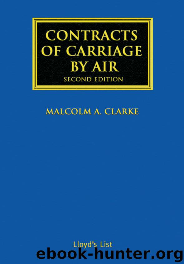 Contracts of Carriage by Air