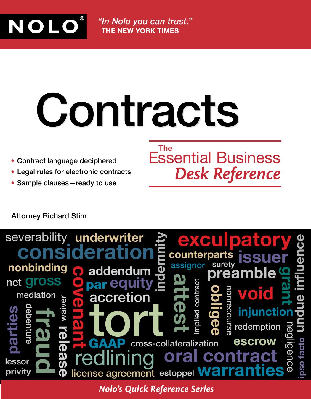 Contracts: The Essential Business Desk Reference by Attorney Richard Stim (Nolo)