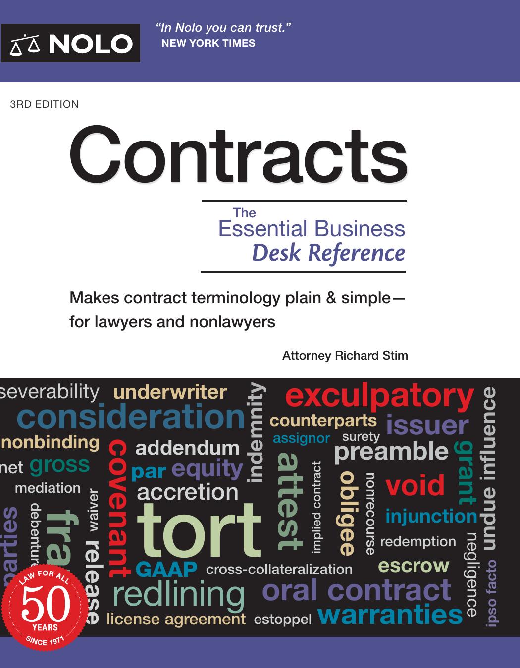 Contracts: The Essential Business Desk Reference by Richard Stim