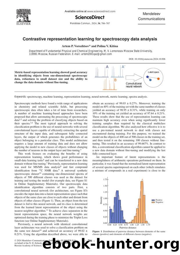 Contrastive representation learning for spectroscopy data analysis by Artem P. Vorozhtsov & Polina V. Kitina