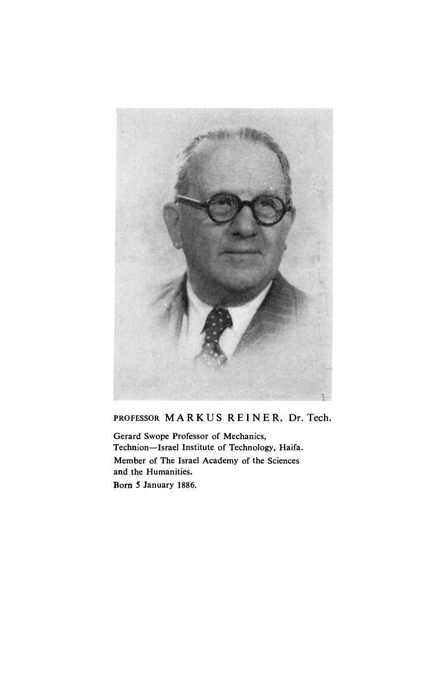 Contributions to Mechanics. Markus Reiner Eightieth Anniversary Volume by David Abir (Eds.)