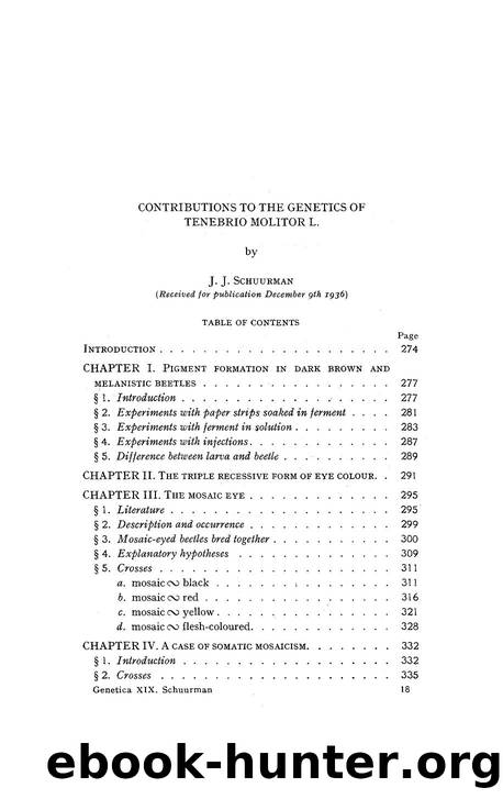 Contributions to the genetics of Tenebrio molitor L. by Unknown