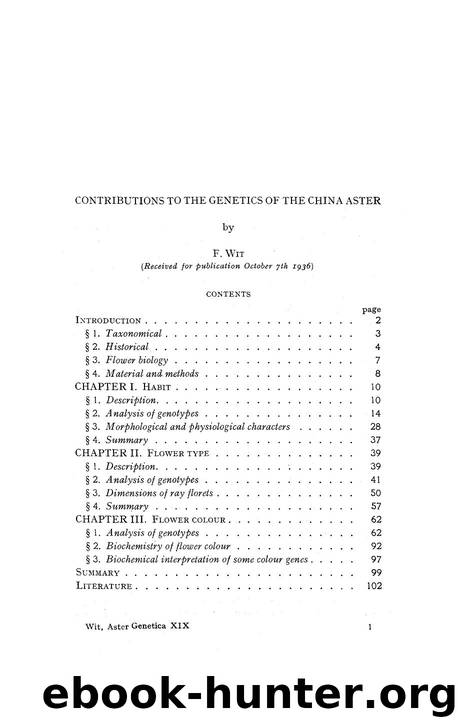 Contributions to the genetics of the China aster by Unknown