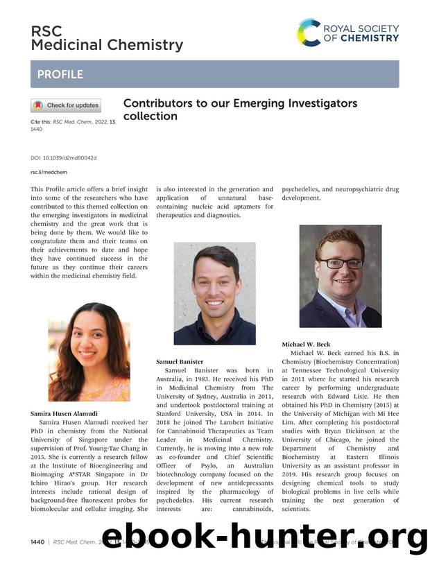 Contributors to our Emerging Investigators collection by Unknown