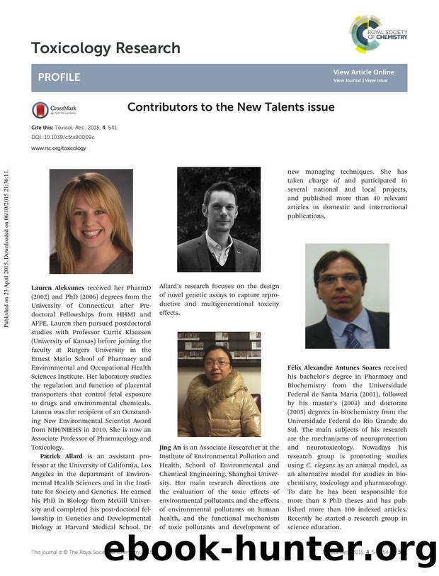 Contributors to the New Talents issue by Unknown