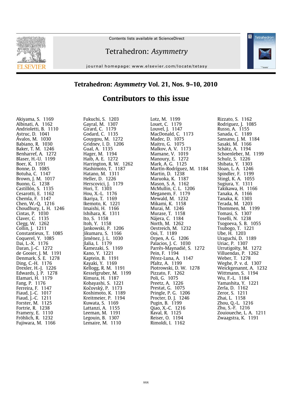 Contributors to this issue by Unknown