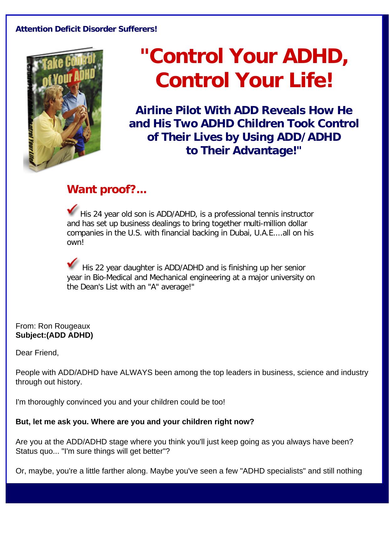 Control Your Add-adhd, Control Your Life! by Best of Kuszter's Collection
