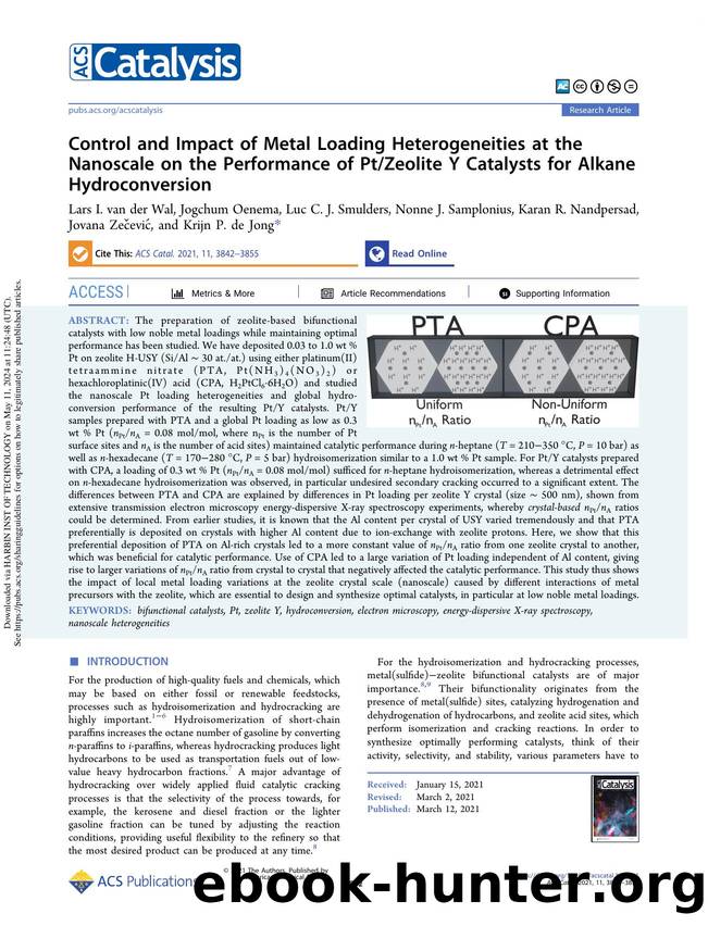 Control and Impact of Metal Loading Heterogeneities at the Nanoscale on the Performance of PtZeolite Y Catalysts for Alkane Hydroconversion by unknow