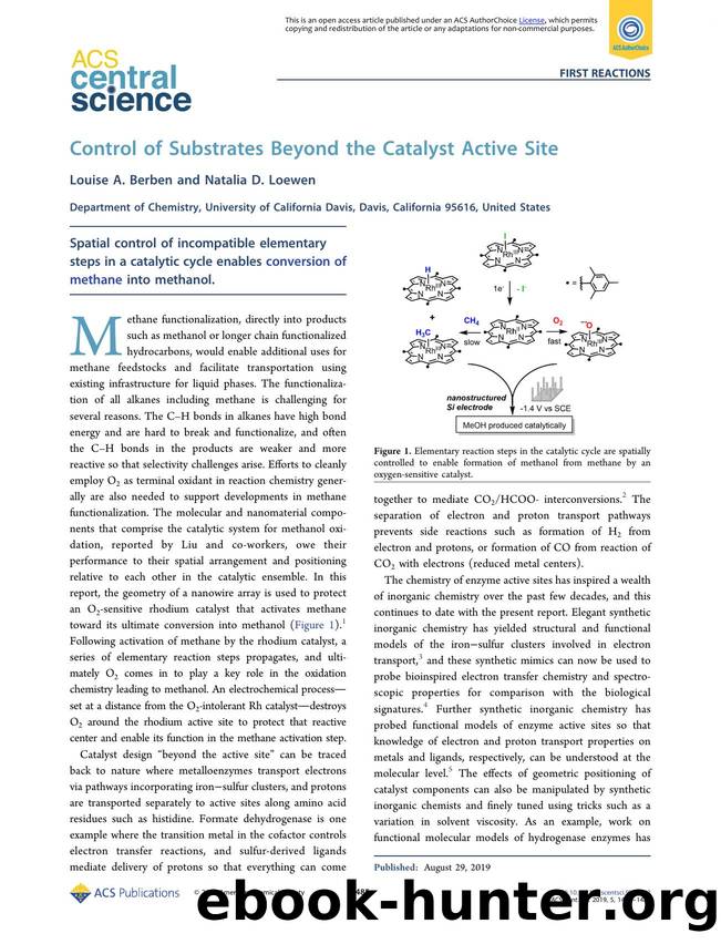 Control of Substrates Beyond the Catalyst Active Site by Louise A. Berben (ORCID: 0000-0001-6461-1829) & Natalia D. Loewen