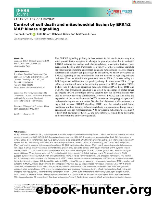 Control of cell death and mitochondrial fission by ERK12 MAP kinase signalling by Unknown