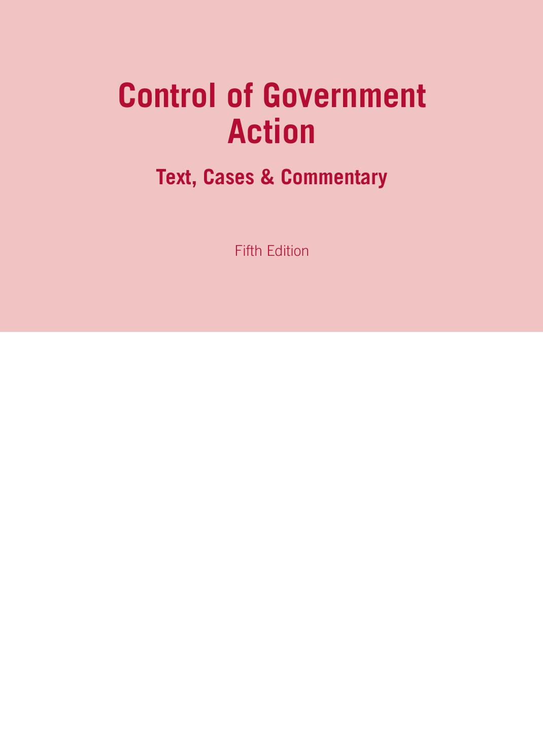 Control of government action: text, cases and commentary by Robin Creyke; John McMillan; Mark Smyth