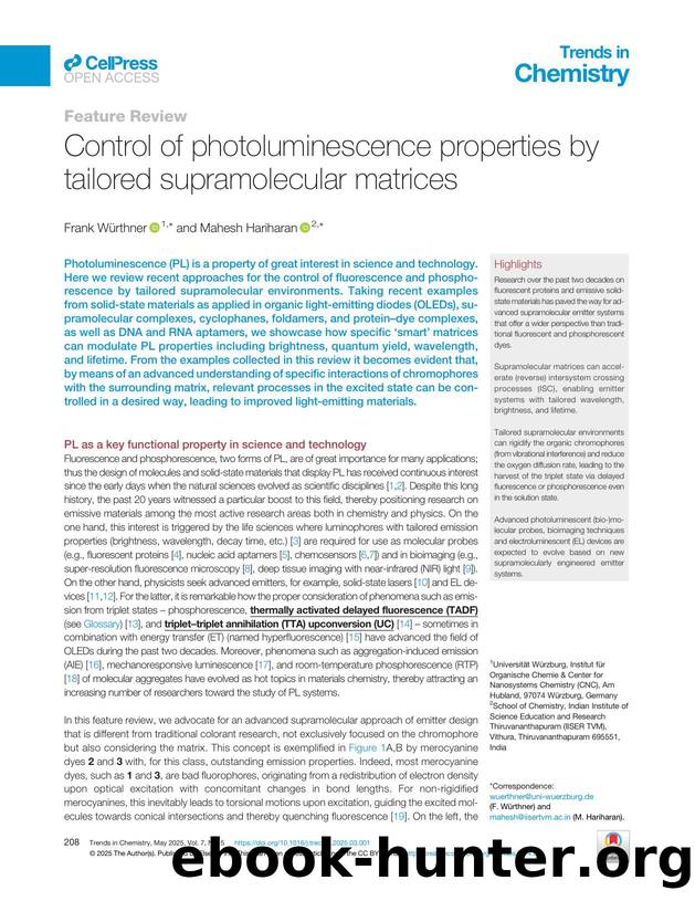Control of photoluminescence properties by tailored supramolecular matrices by Frank Würthner & Mahesh Hariharan