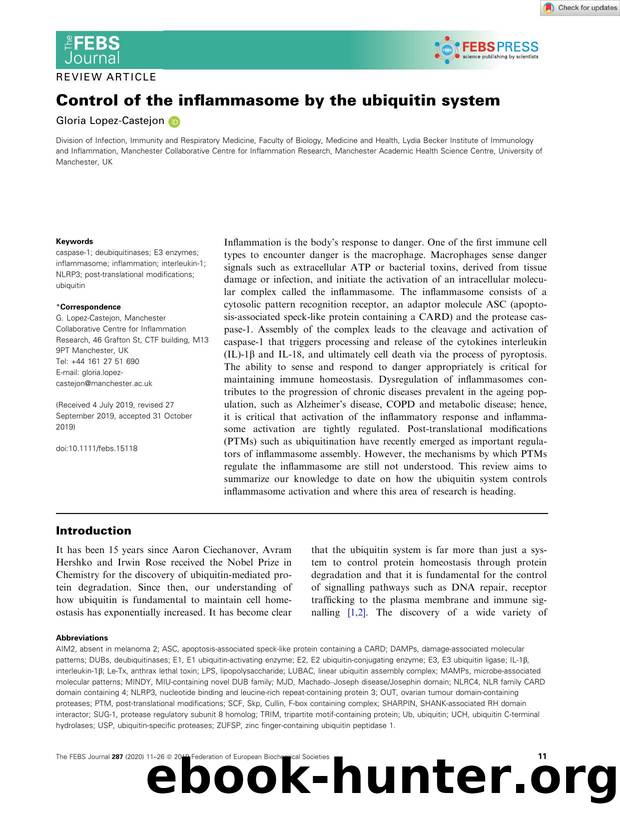 Control of the inflammasome by the ubiquitin system by Unknown