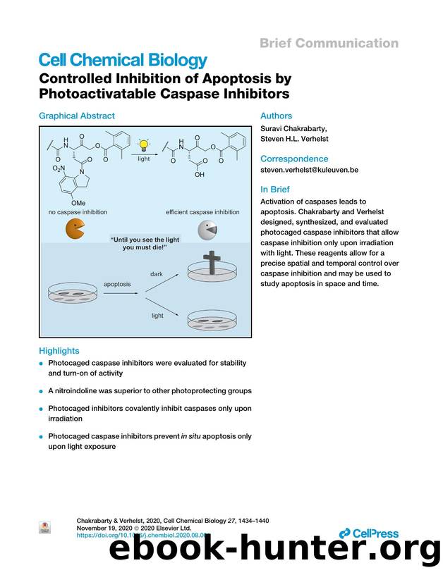 Controlled Inhibition of Apoptosis by Photoactivatable Caspase Inhibitors by Suravi Chakrabarty & Steven H.L. Verhelst