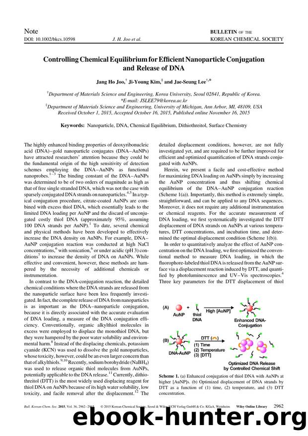 Controlling Chemical Equilibrium for Efficient Nanoparticle Conjugation and Release of DNA by Unknown