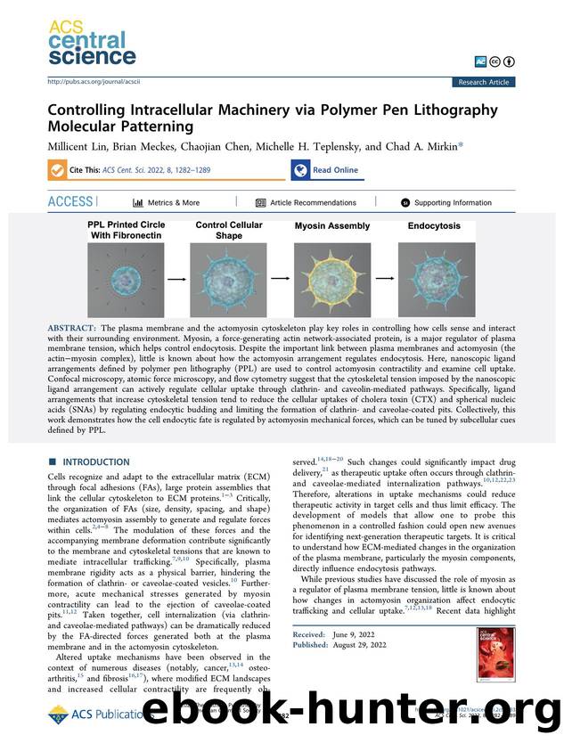 Controlling Intracellular Machinery via Polymer Pen Lithography Molecular Patterning by unknow