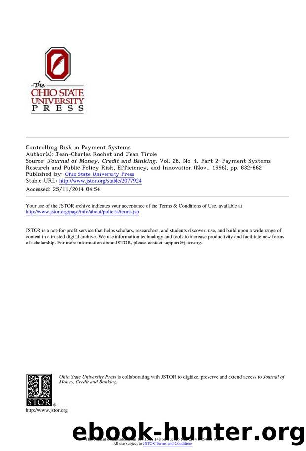Controlling Risk in Payment Systems by Controlling Risk in Payment Systems