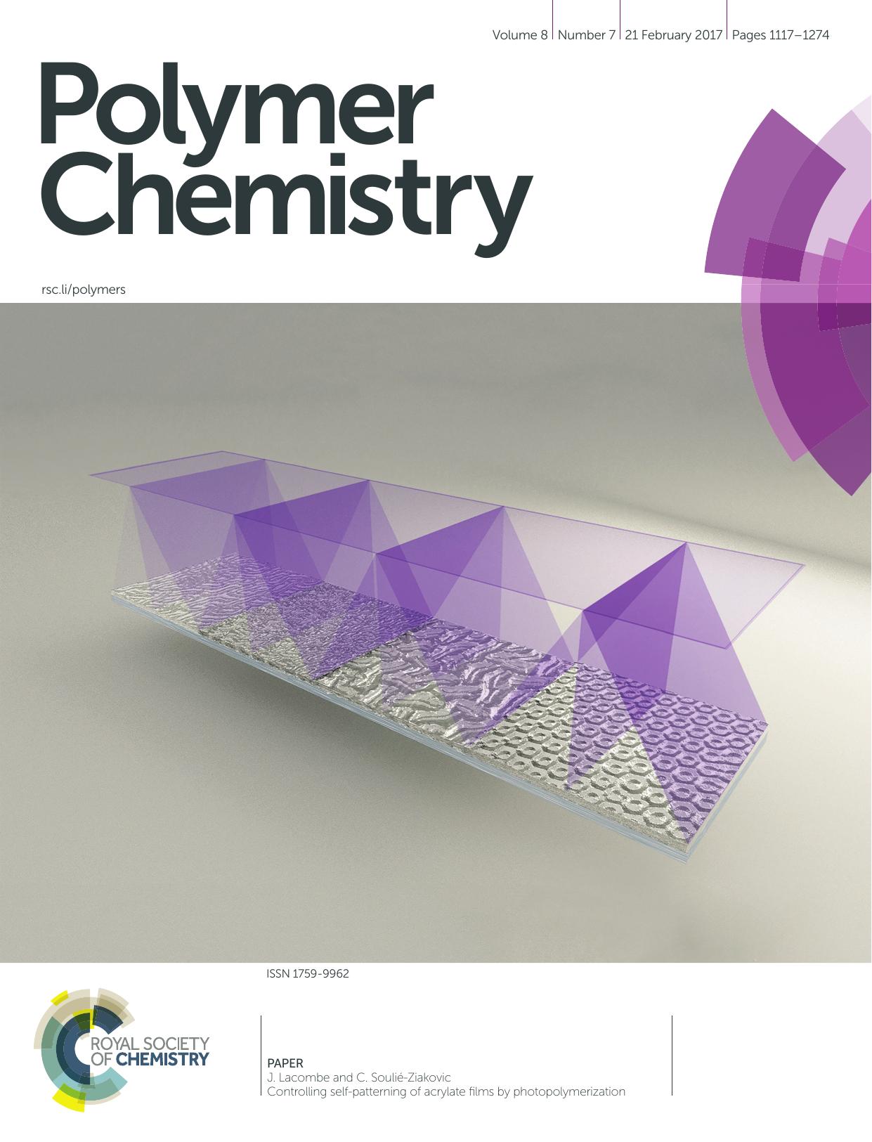 Controlling self-patterning of acrylate films by photopolymerization by J. Lacombe C. Soulié-Ziakovic