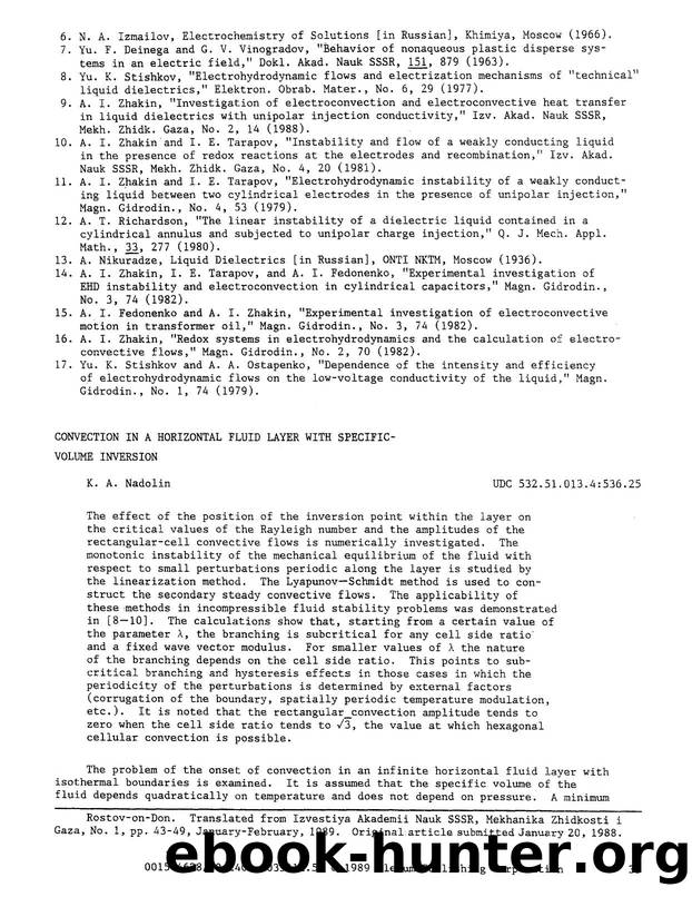 Convection in a horizontal fluid layer with specific-volume inversion by Unknown