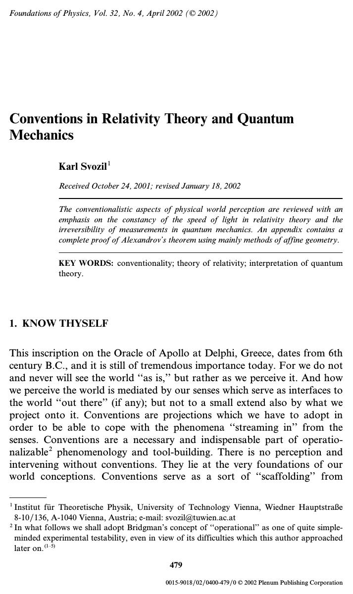 Conventions in Relativity Theory and Quantum Mechanics by Unknown