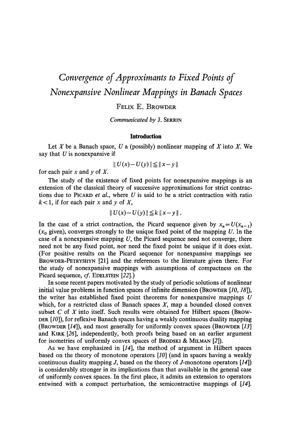 Convergence of approximants to fixed points of nonexpansive nonlinear mappings in banach spaces by Unknown