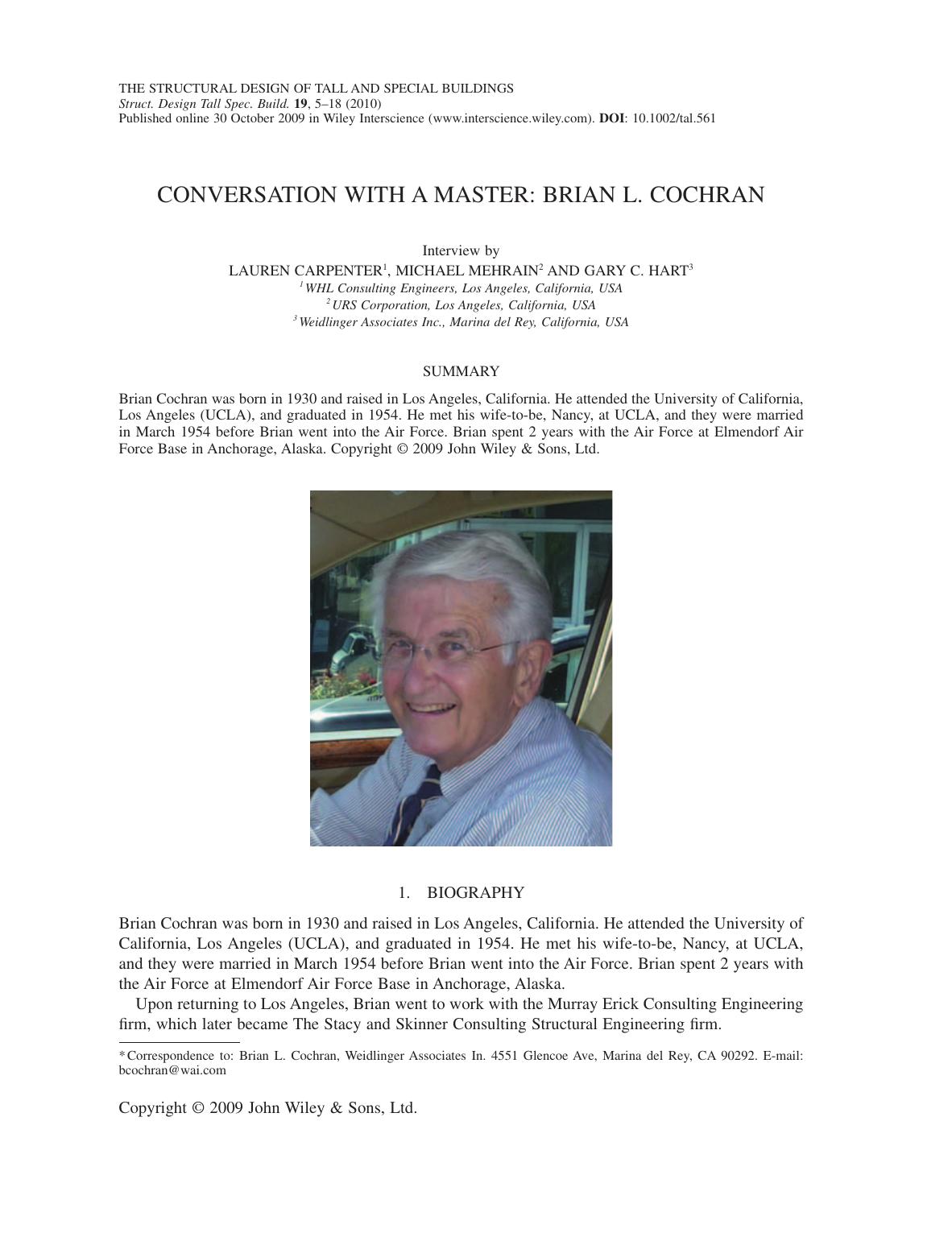 Conversation with a master: Brian L. Cochran by pc_251