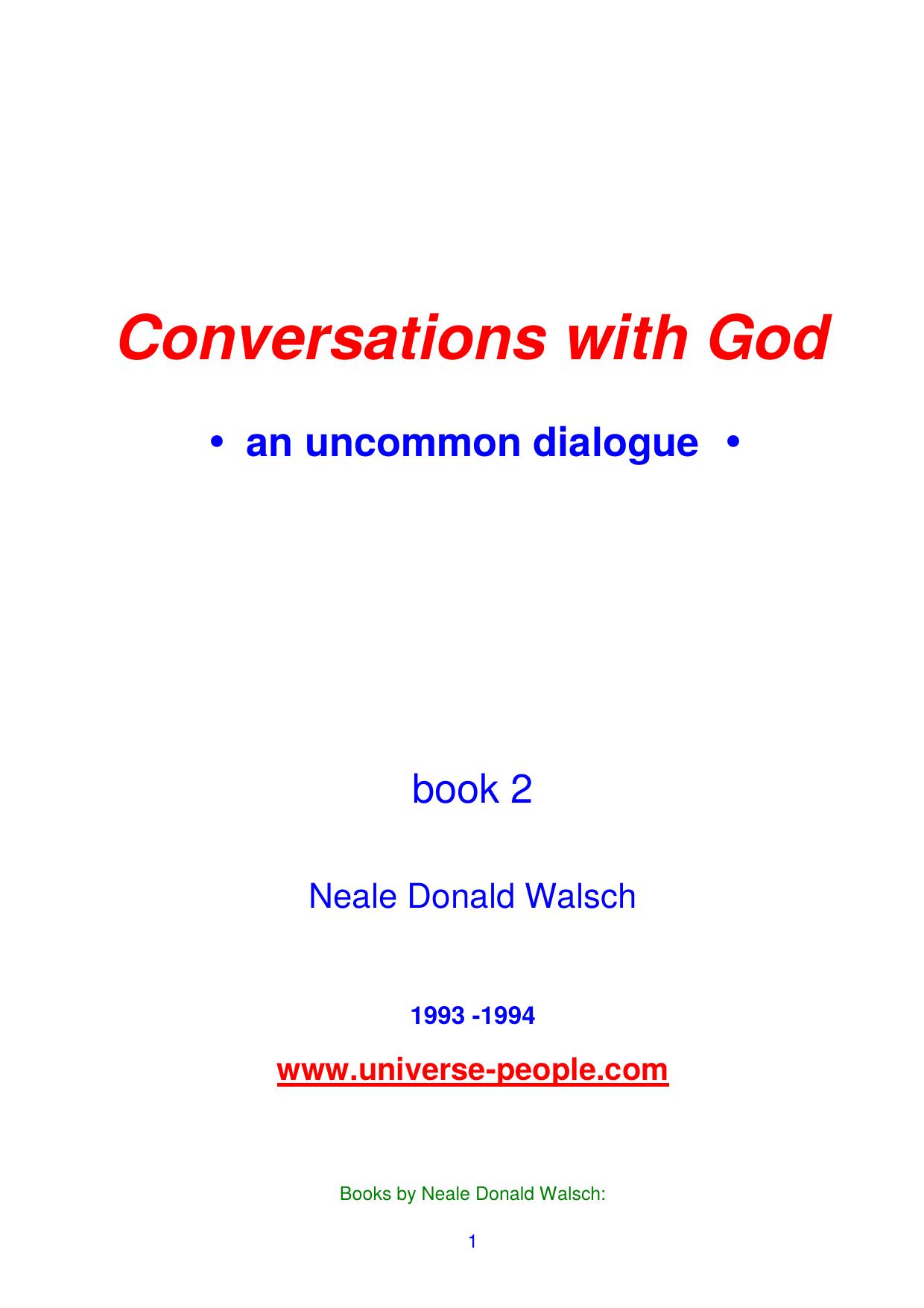 Conversations with God, Book 2 by Neale Donald Walsch