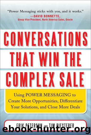 Conversations: That Win the Complex Sale by Peterson Erik & Riesterer Tim