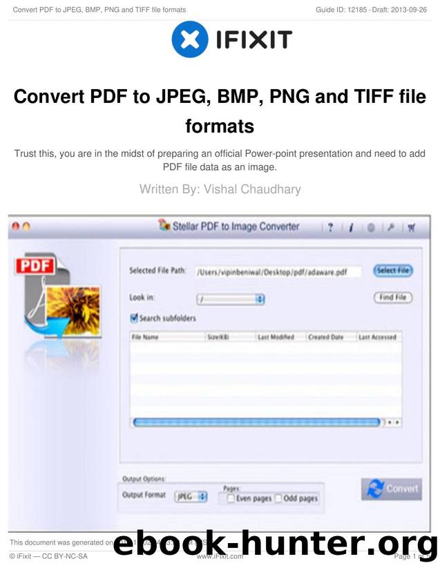 Convert PDF to JPEG, BMP, PNG and TIFF file formats by Unknown