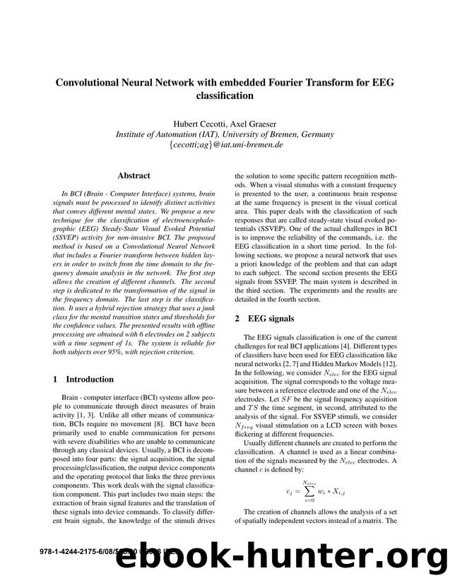 Convolutional Neural Network with embedded Fourier Transform for EEG classification by 