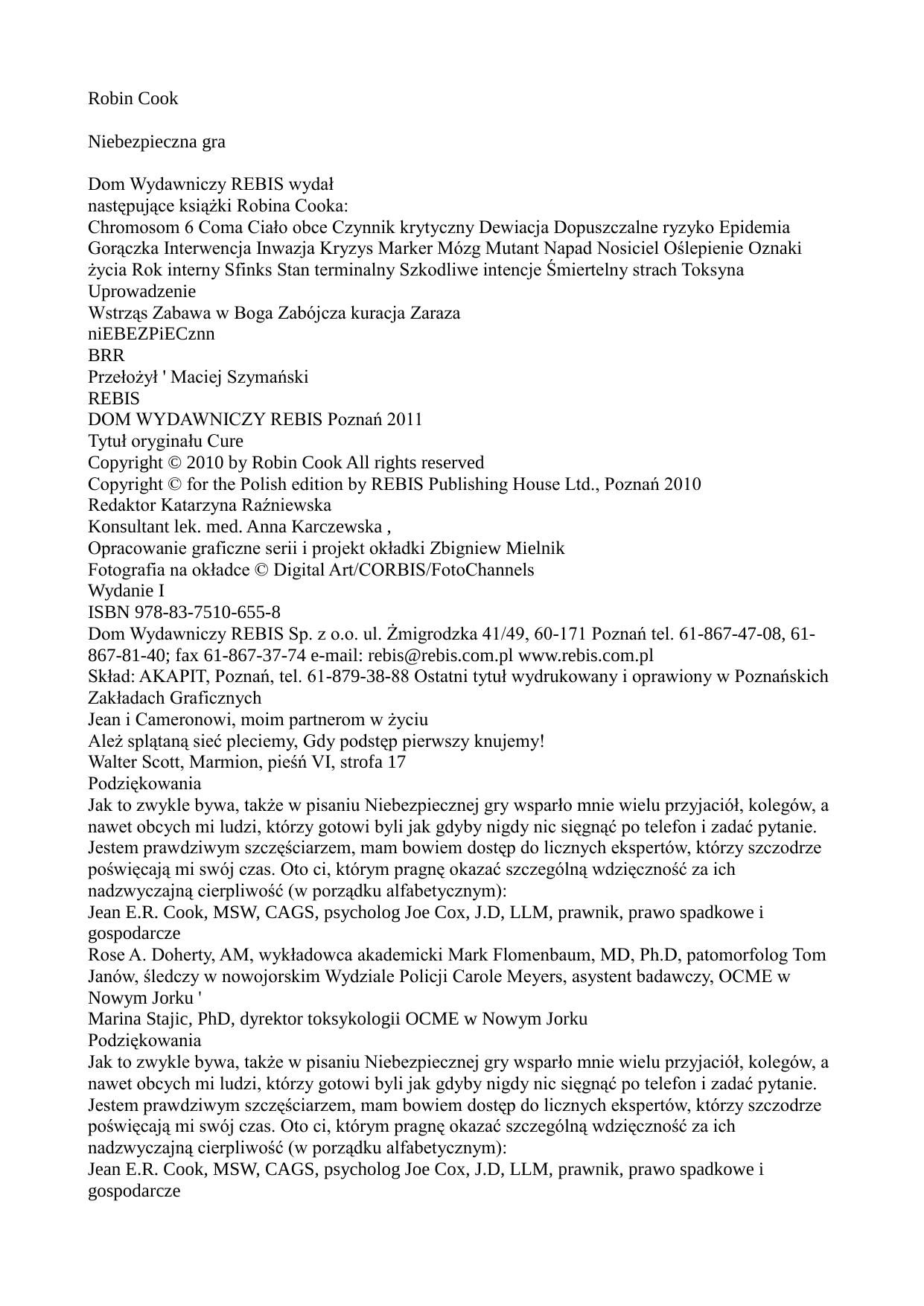 Cook Robin by Niebezpieczna gra