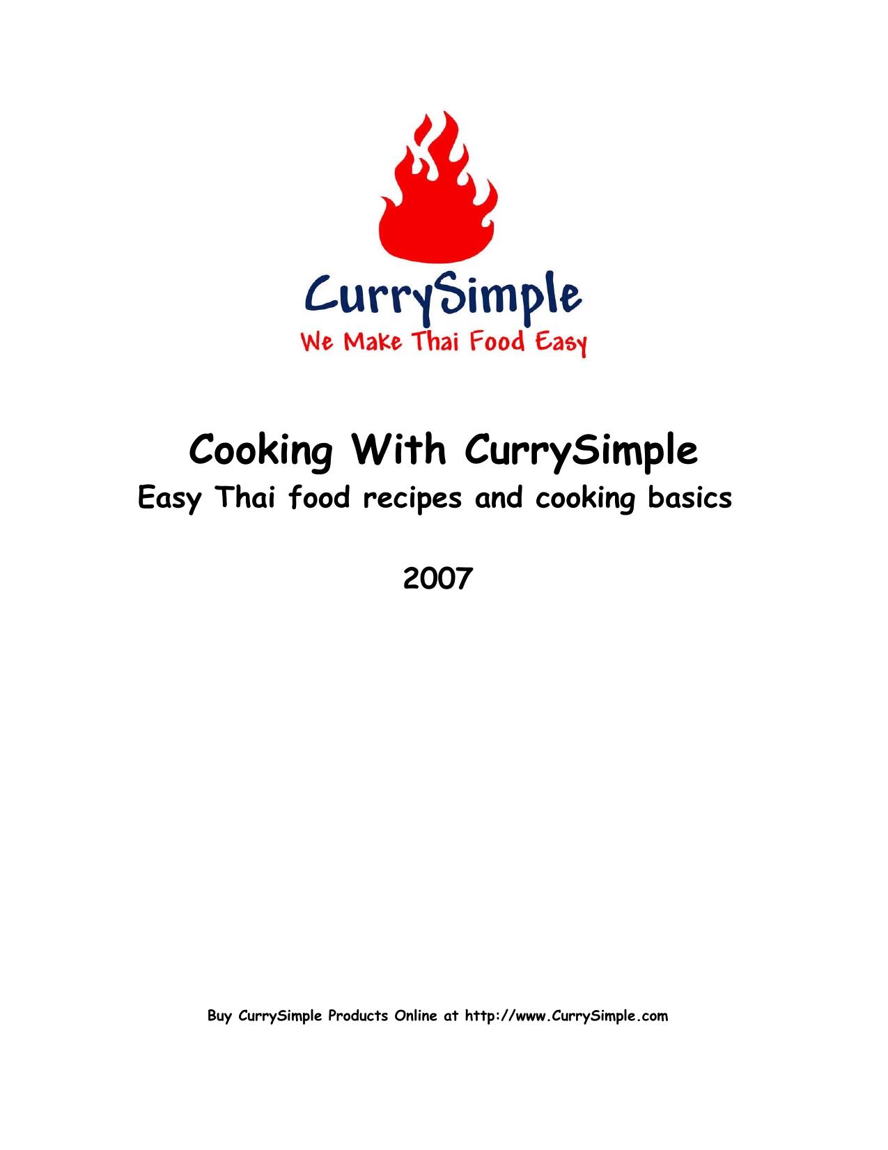 Cooking With Curry Simple Easy Thai food Recipes and Cooking Basics (2007) by Funding