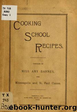 Cooking school recipes by Barnes Amy