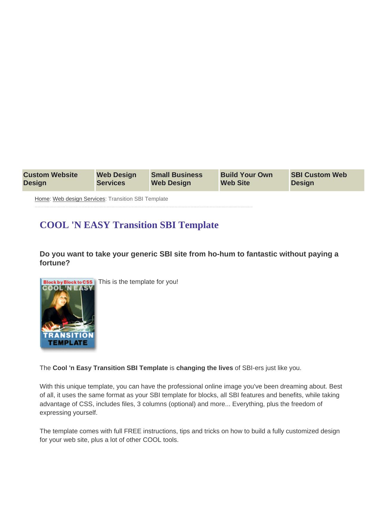 Cool And Easy Sbi Transition Template. by Best of Kuszter's Collection