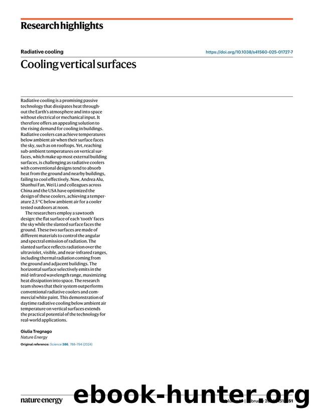 Cooling vertical surfaces by Giulia Tregnago