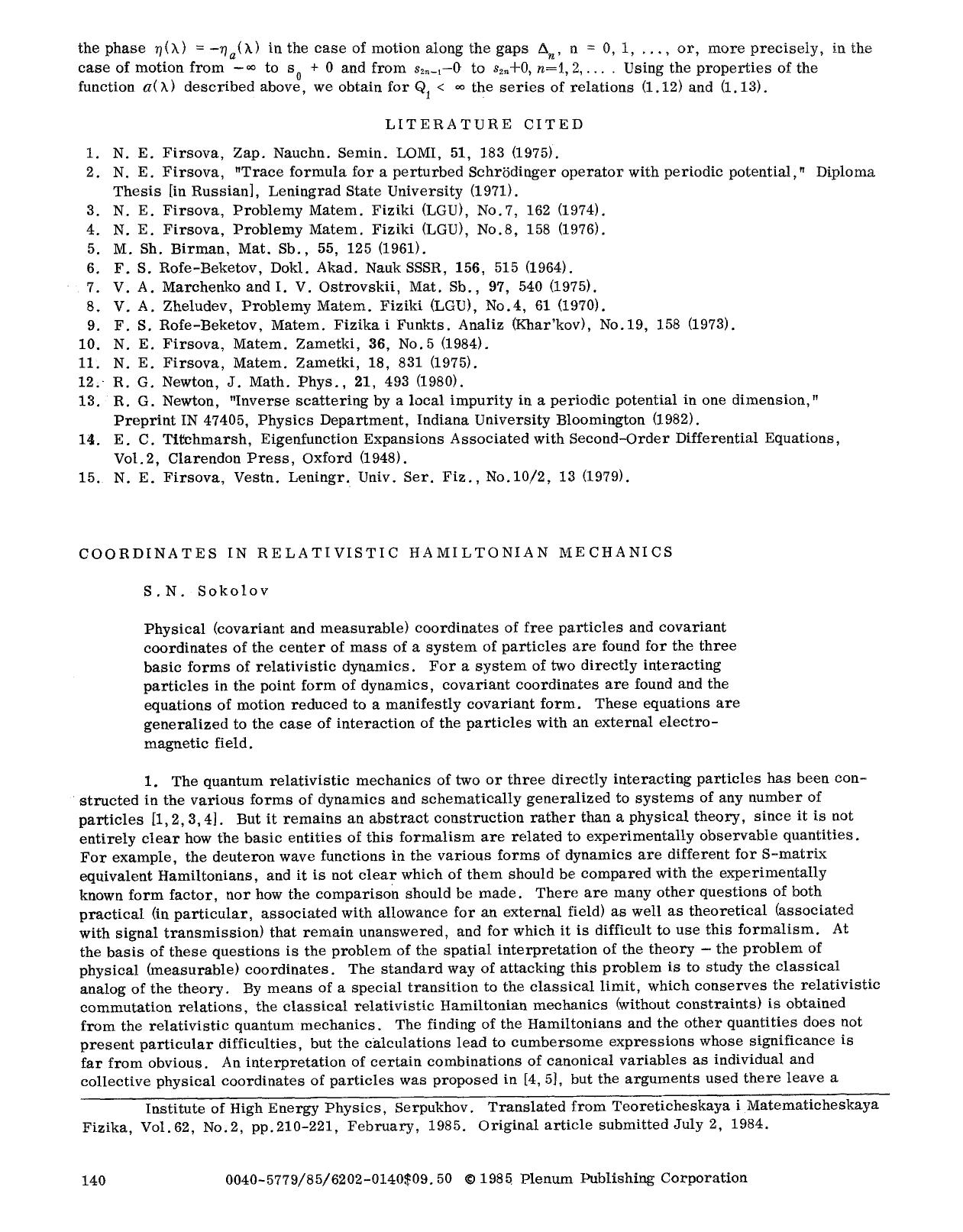Coordinates in relativistic Hamiltonian mechanics by Unknown