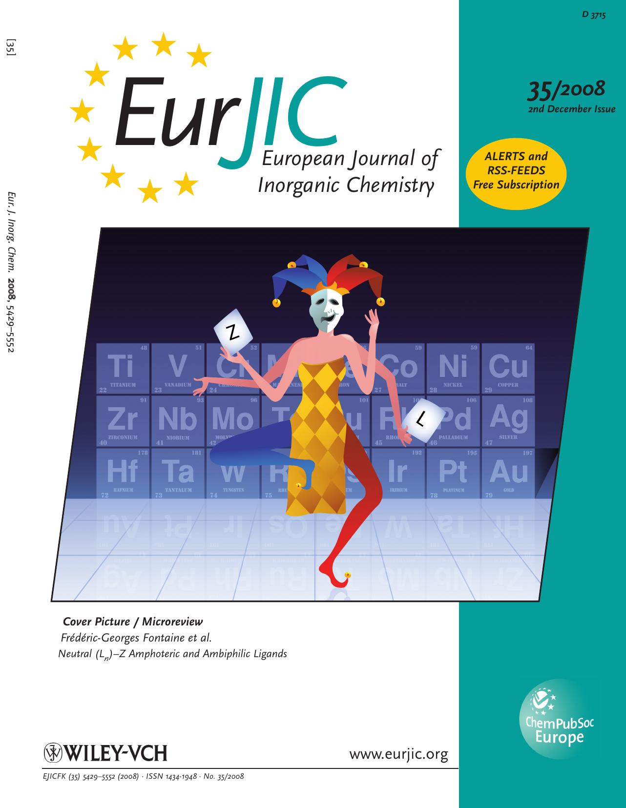 Coordination Chemistry of Neutral (Ln)-Z Amphoteric and Ambiphilic Ligands (Eur. J. Inorg. Chem. 352008) by Unknown