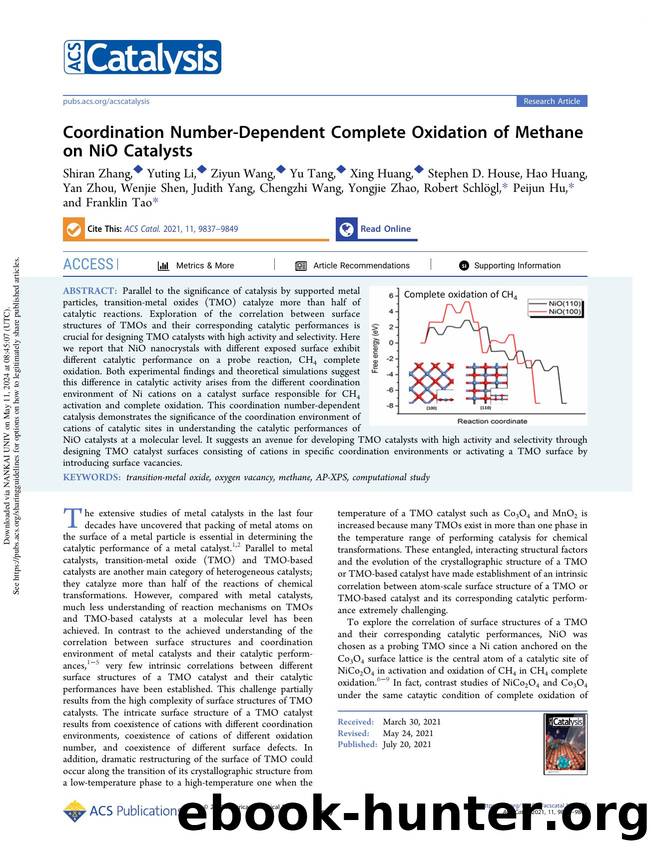 Coordination Number-Dependent Complete Oxidation of Methane on NiO Catalysts by unknow
