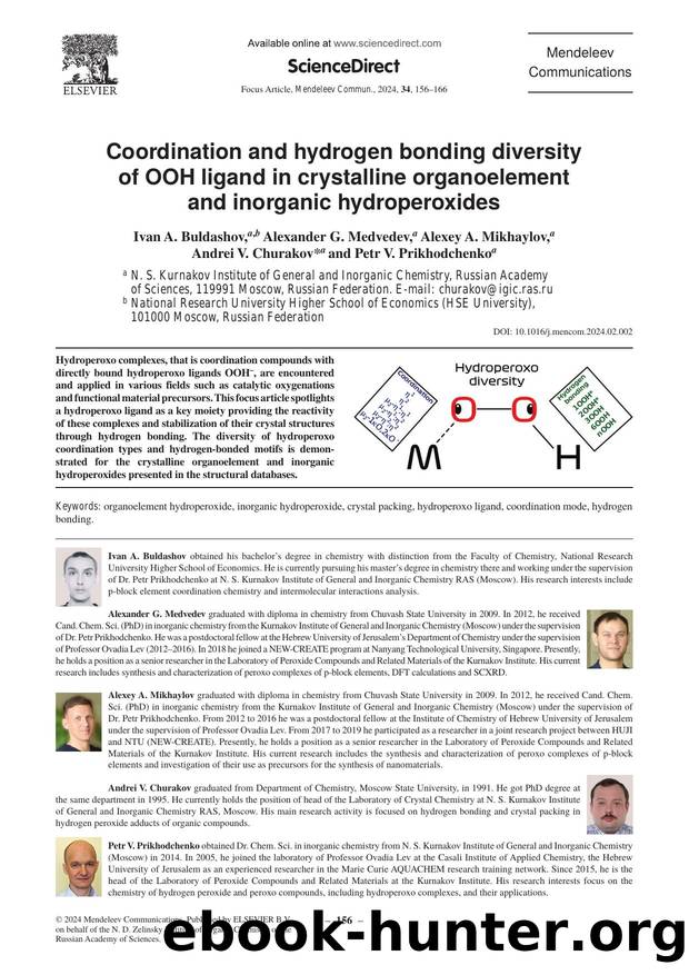 Coordination and hydrogen bonding diversity of OOH ligand in crystalline organoelement and inorganic hydroperoxides by unknow