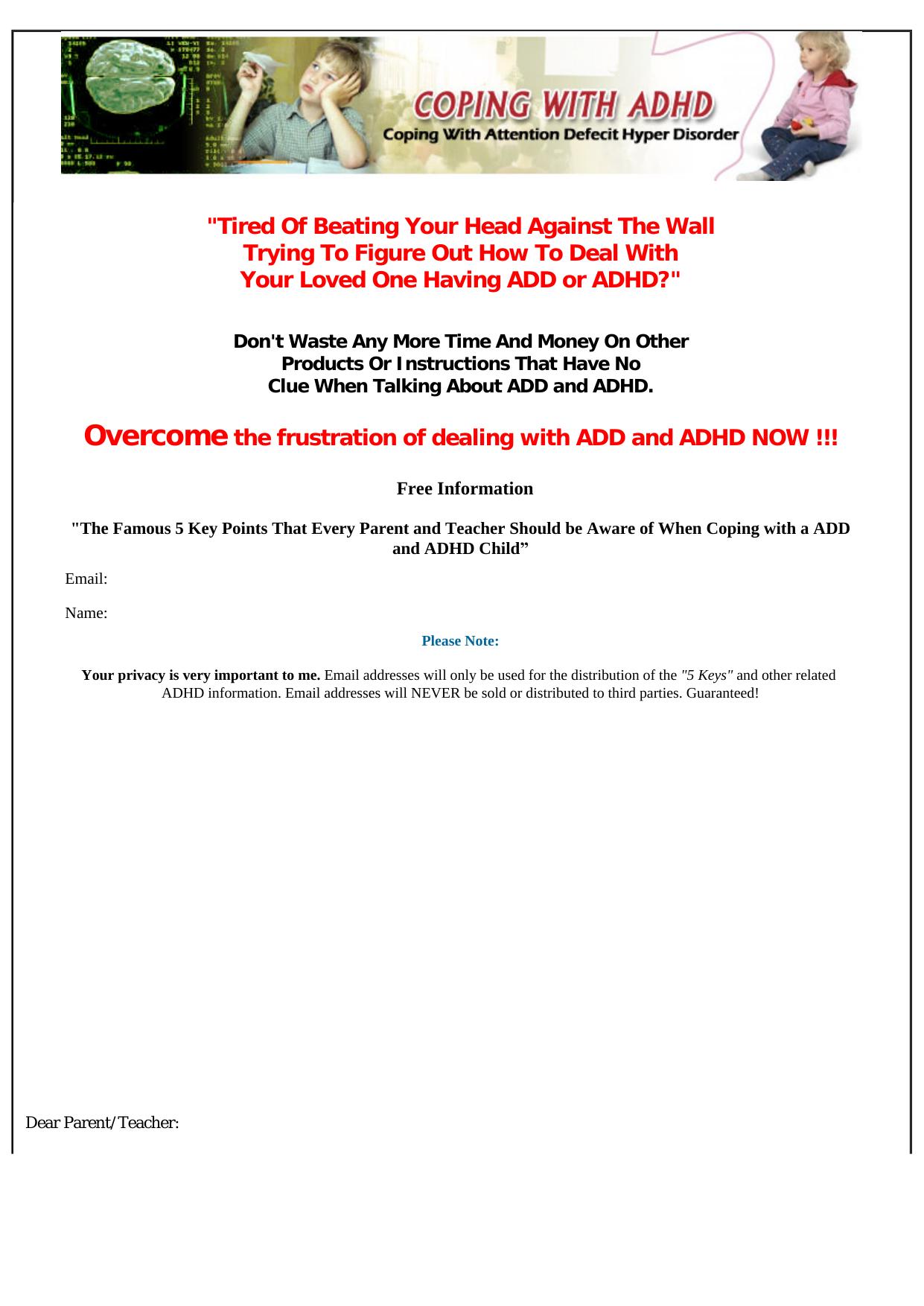 Coping With Adhd. by Best of Kuszter's Collection