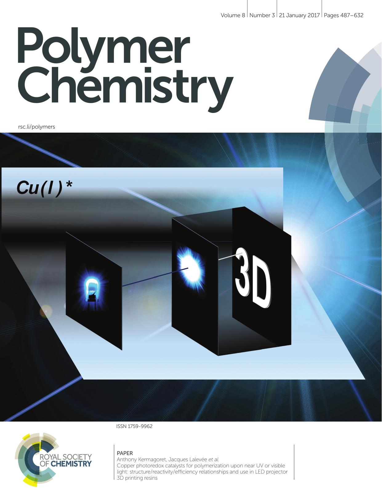 Copper photoredox catalysts for polymerization upon near UV or visible light: structurereactivityefficiency relationships and use in LED projector 3D printing resins by unknow