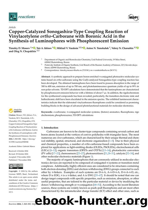 Copper-Catalyzed Sonogashira-Type Coupling Reaction of Vinylacetylene ortho-Carborane with Boronic Acid in the Synthesis of Luminophores with Phosphorescent Emission by unknow